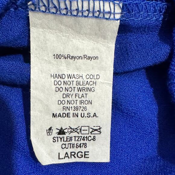 Altar'd State Womens Top Size Large Blue Coquette Beachy Coastal Travel Ruffled - Picture 9 of 12